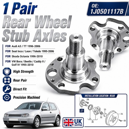 Rear wheel stub - rear, for
