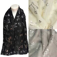 Glitter Shiny Dogs Bulldog Labrador Dachshund Soft Large Scarf Shawl Sarong