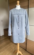 Primark Ladies Pale Blue Suede Effect Jacket Size 14 Excellent Condition