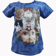 KITTENS PRINTED TIE DYE KIDS T-shirt/Mountain of Kittens/lovely cats/child sizes