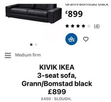 KIVIK IKEA 3-seat sofa, Grann/Bomstad black £899 - hardly used 