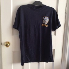 NYPD official Unisex Navy Blue T-Shirt Crew Neck Cotton Casual Top Size medium