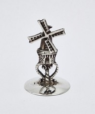 ANTIQUE DUTCH SOLID SILVER WINDMILL TABLE ORNAMENT c1930