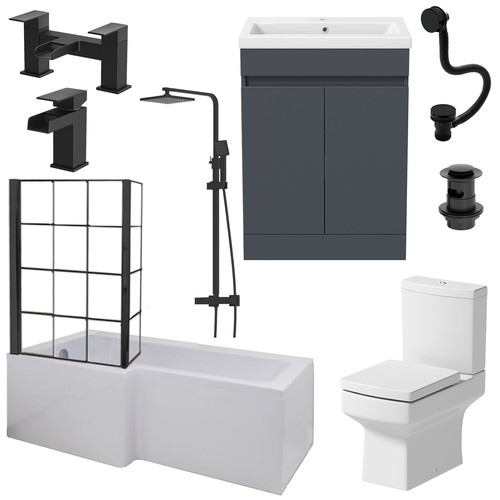 Complete bathroom suite - suite, black