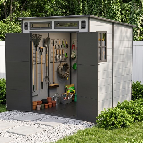 6x6ft plastic garden shed - plastic,