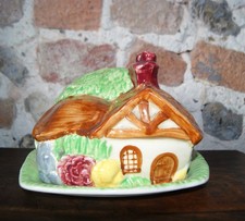 1930's WADEHEATH ENGLAND COTTAGE CHEESE BUTTER PRE DISNEY SNOW WHITE COTTAGE