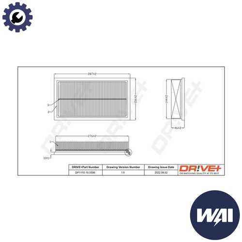 Air filter dp1110 0596 for - filter,
