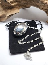 Metal Pendulum Vial Stash Secret Professional Silver Healing Screw Cap And Bag