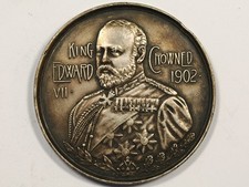 Silver Coronation Medal of King Edward VII Crowned 1902, 45mm, 34 gms #10