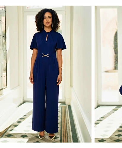 Yumi navy wide - wide-leg, jumpsuit