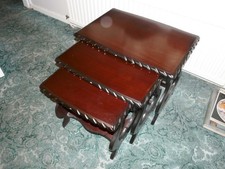 Nest of tables set of 3 wood