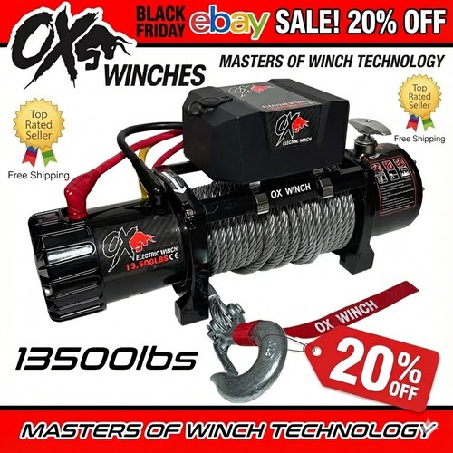 Electric winch 13500lb 12v - winch,
