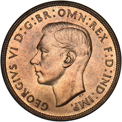 1937 penny george vi british - -,