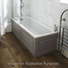 Hudson Reed Straight Bath Front & End Panels Timeless Sand Beige Shaker Style