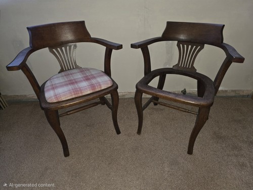 Oak carver chairs pair home - oak,