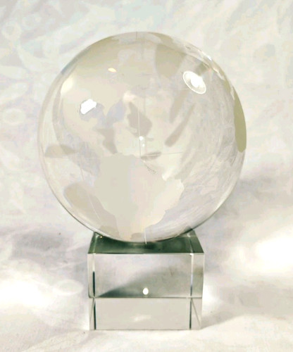 Large frosted crystal globe - frosted,