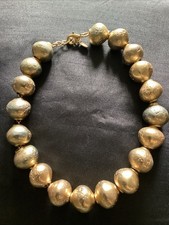 Statement Necklace Large  Round Beads In Metal  Choker