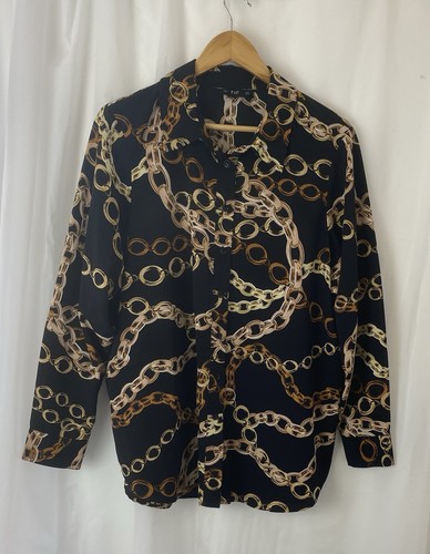 Black chain print blouse - f&f,