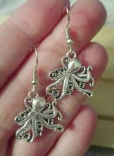 Silvery Octopus Earrings Sea Life Novelty Fun Cute Costume Gift 