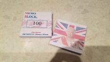 Queen /union jack Memo block refill 200 watermarked  sheets 85x85mm