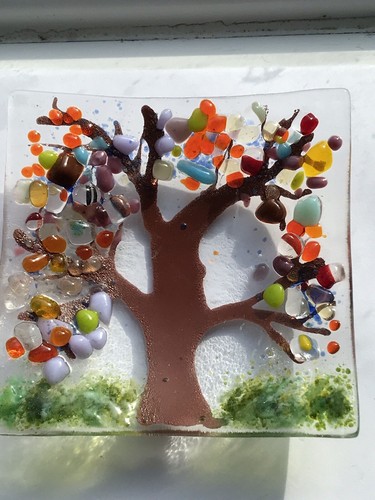 Fused glass multi coloured - fused,