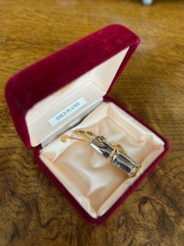 Golf bag brooch two tone - -,