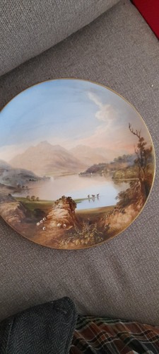 Antique hand painted - , plate