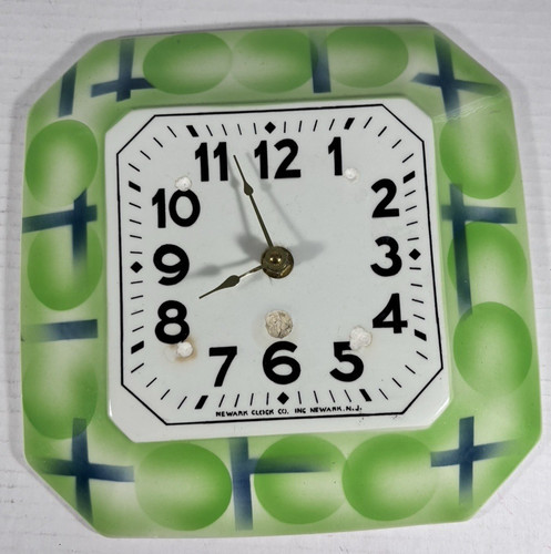 Art deco wall - clock, green