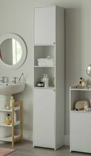 Home Prime Tallboy - White | Tall Storage Cabinet for Bathroom Bedroom Organizer