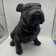 Black Bulldog Statue Figurine
