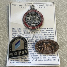 3 Trade Union Badges Vintage