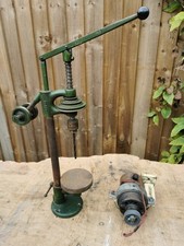 SWEET VINTAGE ANTIQUE WATCH MAKER JEWELLER PULLEY DRIVEN PEDESTAL DRILL REF5190