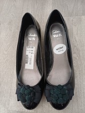 Clarks Ladies Black Patent