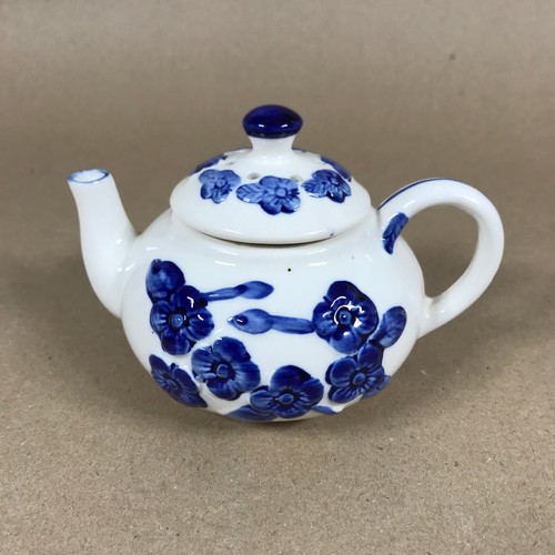 Vintage miniature teapot blue - vintage,