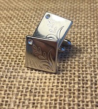 Silver Tone Cufflinks Set With