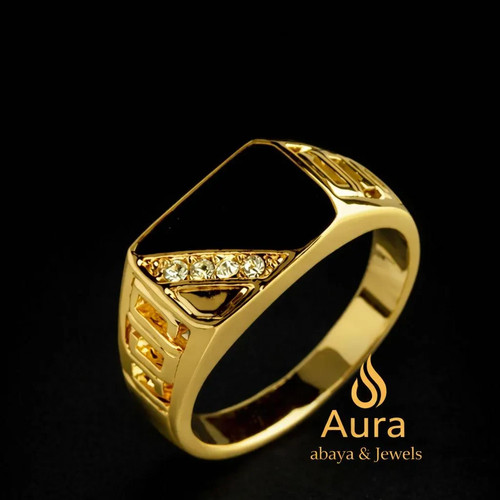 Gold signet ring - –, black