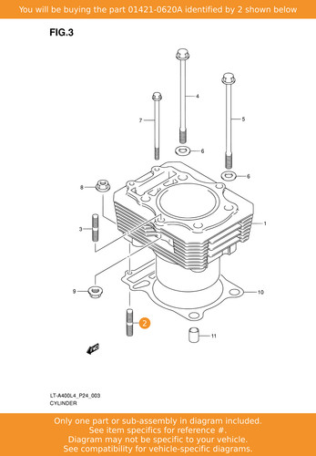 Suzuki stud bolt 01421 - suzuki, 01421-0620a