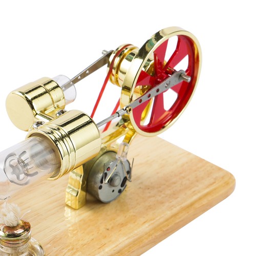 Stirling engine model oak base - stirling,