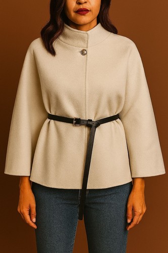 Ladies women jacket - women's, belted