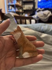 Carved Wooden Fox Figurine 
