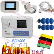 CONTEC Portable EKG Monitor ECG Machine electrocardiograph Free Printer ECG100G