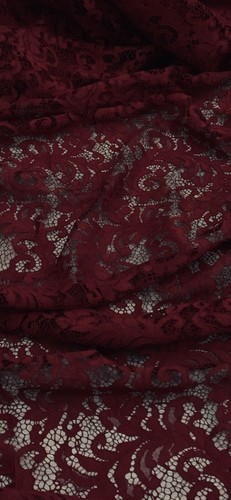 Wine red floral guipure - red,