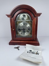 C Wood and Son 31 Day Mechanical Pendulum Mantel Clock with Key - Read Descrip