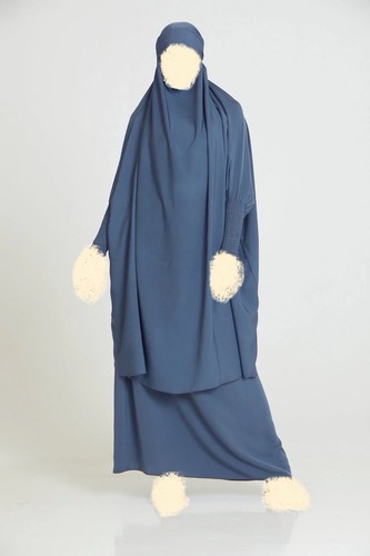 Piece jilbab with skirt - jilbab, and