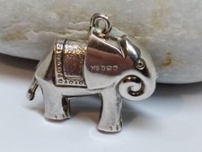 Sterling silver 925 elephant bracelet charm ladies gift full hallmark hollow