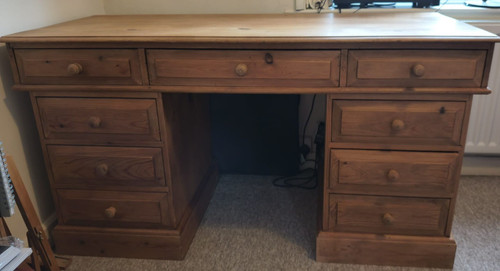 Solid pine twin pedestal - pine,