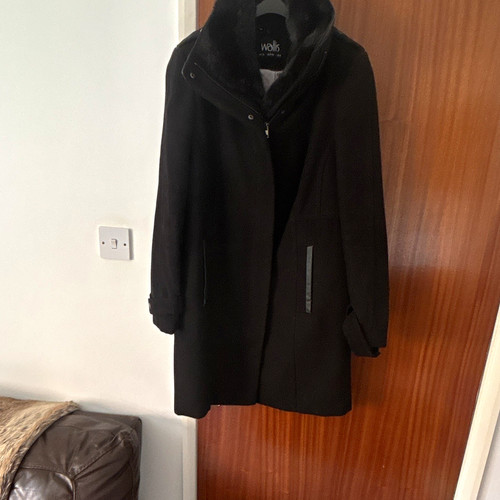 Wallis black wool mid - wallis,