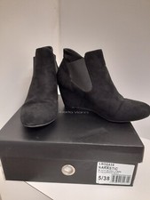 Roberto vianni Ladies Wedge Boots-black-  Size 5 G10