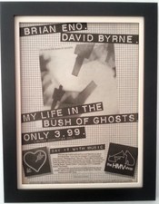 ENO*DAVID BYRNE*Ghosts*HMV*1981*ORIGINAL*POSTER*AD*FRAMED*FAST WORLD SHIP
