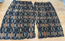 Vintage Mostyn Curtains Black, Gold with Silky Olive Ground 270cm x 220cm Drop